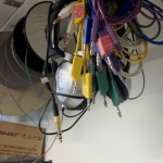 Banana plug wires in a bunch